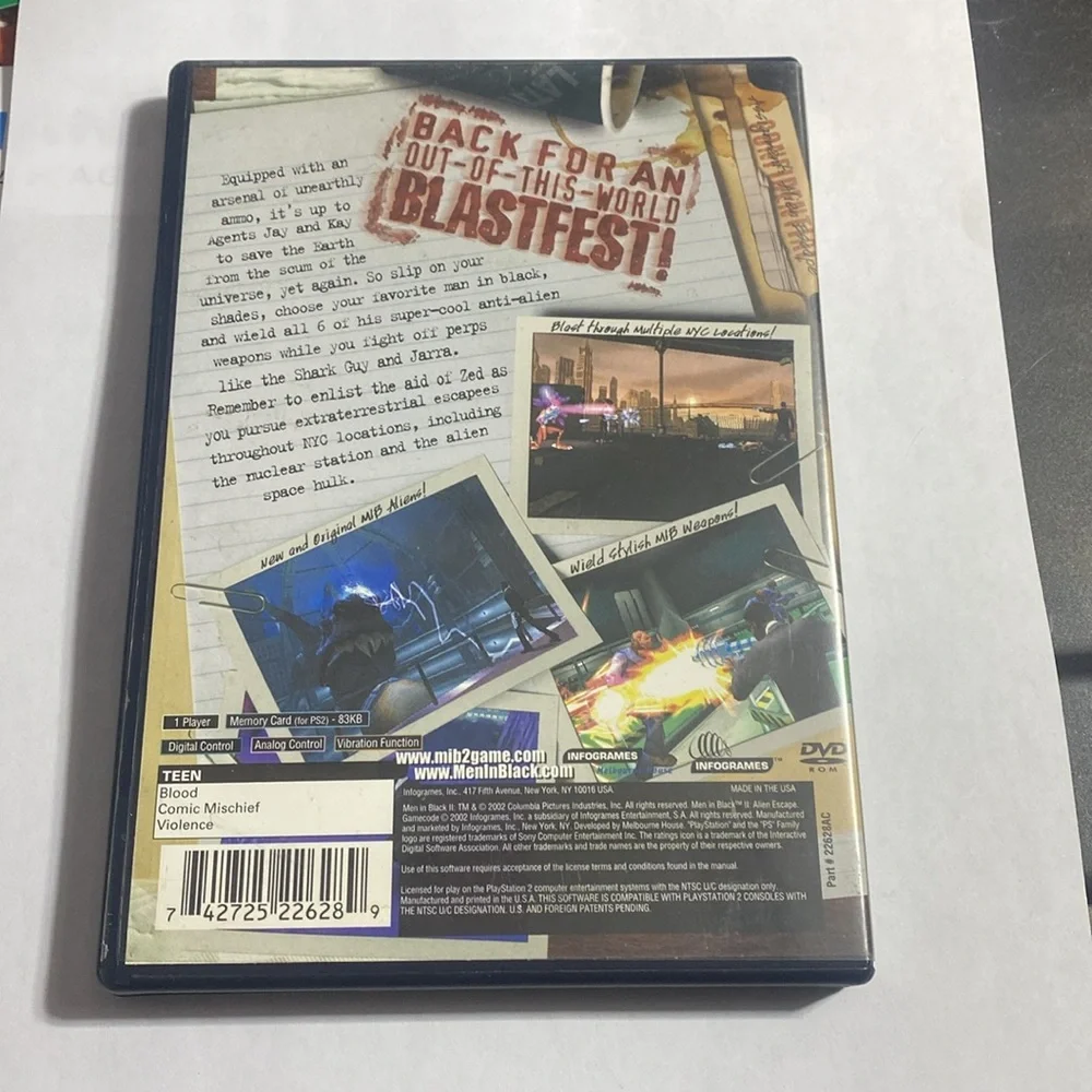 Men in Black 2 Alien Escape PS2 with booklet (BIN4)